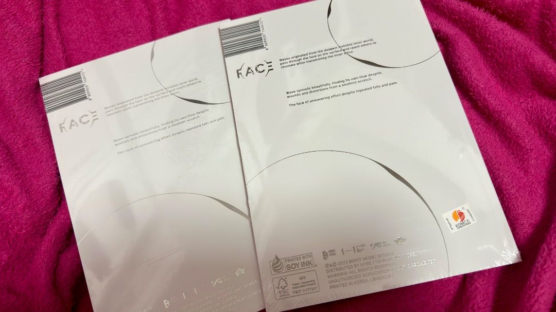 ✨ BTS JIMIN — ‘FACE’ ALBUM (RANDOM VERSION) ✨ (Category: K-Wave Merchandise) located in Pasig City. Submitted by bellashopaholic (Listing ID 1461875882, Image 2). Description: ✨ BTS JIMIN — ‘FACE’ ALBUM (RANDOM VERSION) ✨ 💜 FOR SALE — ₱700 NEGOTIABLE! 📀 INCLUSIONS: • Sealed & Brand New • Photobook • CD • Photocard A — 1 each version (3 pcs total) • Photocard B — 1 each version (3 pcs total) • Postcard • Large Postcard • Surprise freebies! 🎁💜 