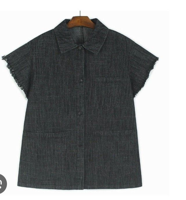Acidwash Oversized Fringe Layering button down (Category: Others Tops) located in Mandaluyong City. Submitted by .prelovedbymitch (Listing ID 1461984664, Image 1). Description: large to xl.