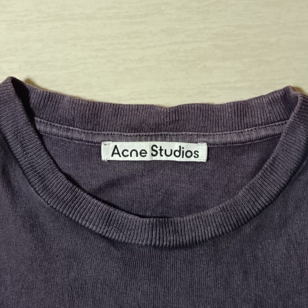 Acne Studios Edlund Circle Logo T-shirt (Category: Tshirts & Polo Shirts ) located in Manila. Submitted by jerrykyle (Listing ID 1461922888, Image 3). Description: Width - 24 inches Length -30.5 inches XL-XXL - Acne Studios T-shirt - Deep Purple - 100% premium cotton - Made in Portugal Retail Price: 16k+ my price: 2.6k • Condition: 9/10 - No holes, no major stains, circle logo embroidered Mino Issue: slightly faded color on back collar Ways of ge