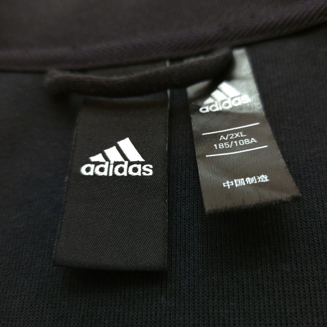 Adidas Black Track Jacket A/2XL (Category: Coats, Jackets and Outerwear) located in Quezon City. Submitted by mofinds.ph (Listing ID 1461908700, Image 3). Description: Size: XXL Dimes: 25x28 Condition: Excellent/Great condition MOP: BPI DELIVER: LALAMOVE OR J&T MEETUP/PICKUP: Victoria Tower D, Mother Ignacia Ave., Brgy. Paligsahan, Diliman, Quezon City.