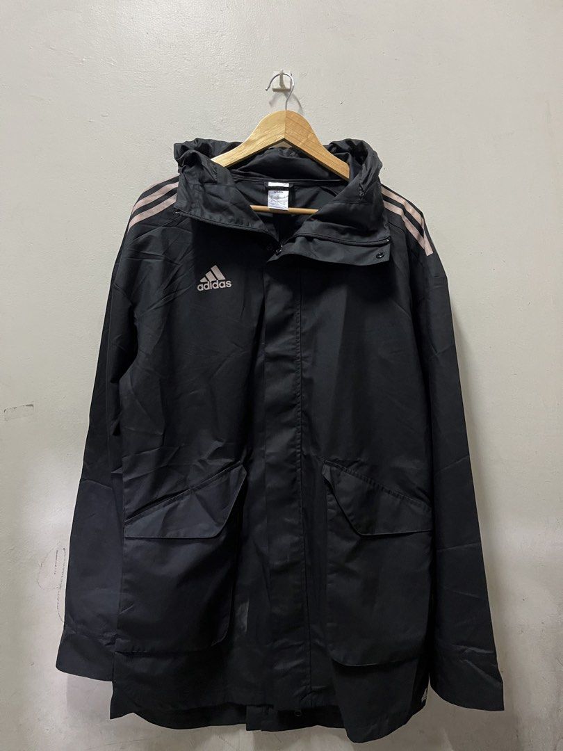 Adidas Performance Longline Hooded Jacket (Category: Coats, Jackets and Outerwear) located in Mandaluyong City. Submitted by pochesguerra (Listing ID 1461898082, Image 1). Description: Adidas Performance Longline Hooded Jacket SIZE: M DIMES: 22 x 34 ISSUE: White Stains PRICE: 1000 PESOS + SHIPPING FEE .