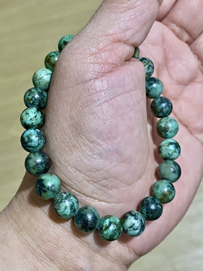 African Turquoise Bracelet (Category: Bracelets) located in Pasig City. Submitted by talaversify (Listing ID 1462031511, Image 1). Description: Semi-precious stone: African Turquoise Stone size: 8mm Wrist size: 17cm.