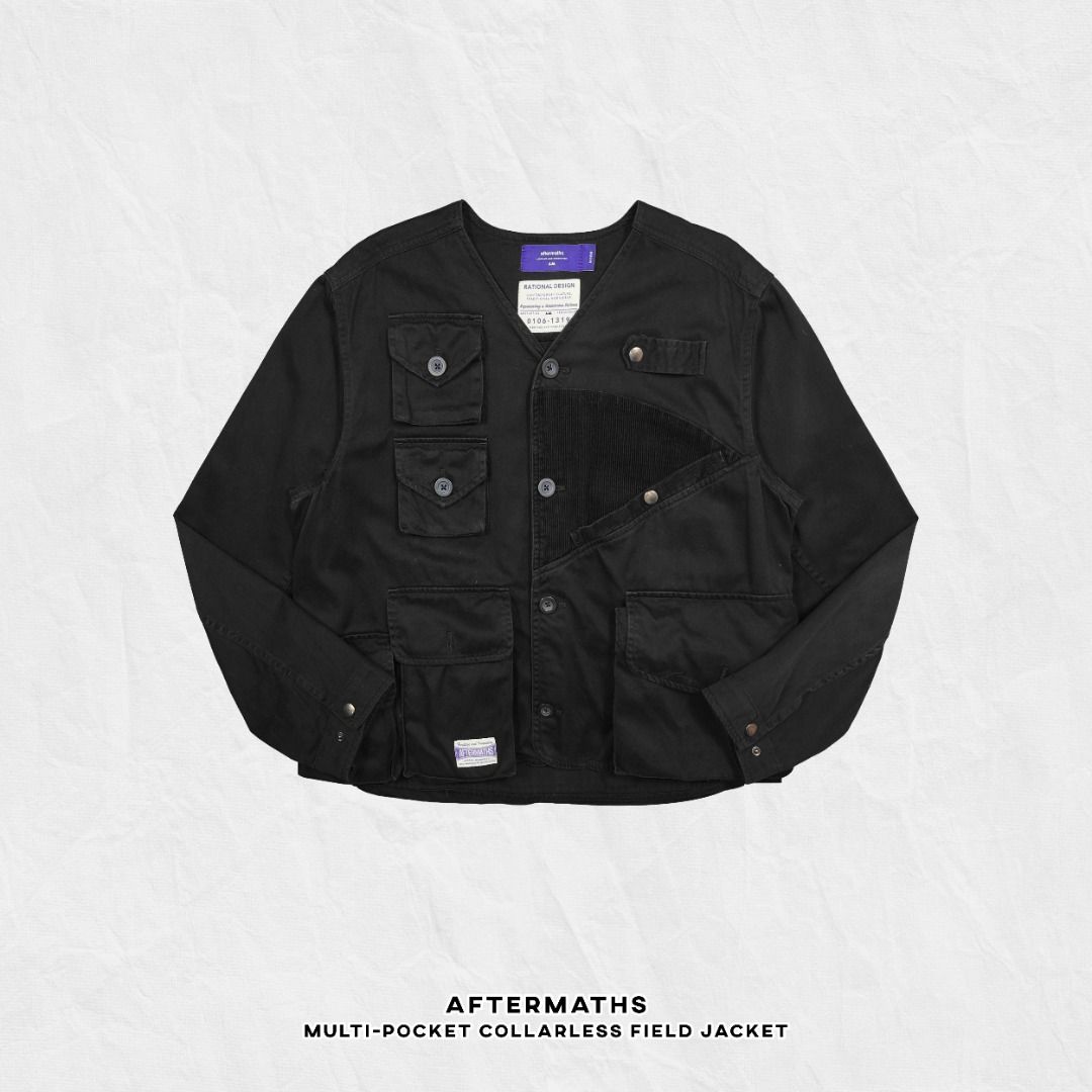 AFTERMATHS MULTIPOCKET FIELD JACKET (Category: Coats, Jackets and Outerwear) located in Baguio. Submitted by curatedandselected (Listing ID 1461900338, Image 1). Description: Size: small Dimes: 22.5W x 25L Condition: 9.5/10 Fabric: cotton Note: color is a little difficult to rate. The jacket has an ash-black tone, and I can’t tell if it’s slightly faded or if that’s just the original fabric color. Overall, the jacket is still in very good condi..
