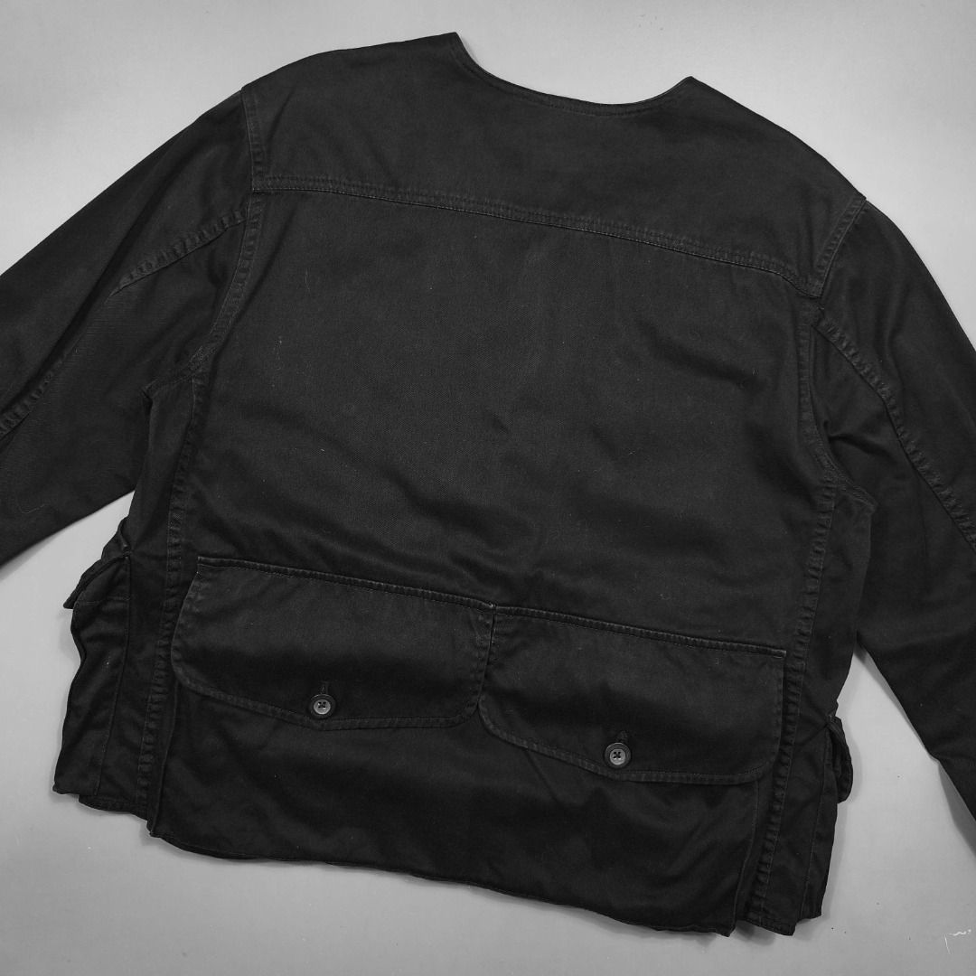 AFTERMATHS MULTIPOCKET FIELD JACKET (Category: Coats, Jackets and Outerwear) located in Baguio. Submitted by curatedandselected (Listing ID 1461900338, Image 3). Description: Size: small Dimes: 22.5W x 25L Condition: 9.5/10 Fabric: cotton Note: color is a little difficult to rate. The jacket has an ash-black tone, and I can’t tell if it’s slightly faded or if that’s just the original fabric color. Overall, the jacket is still in very good condi..