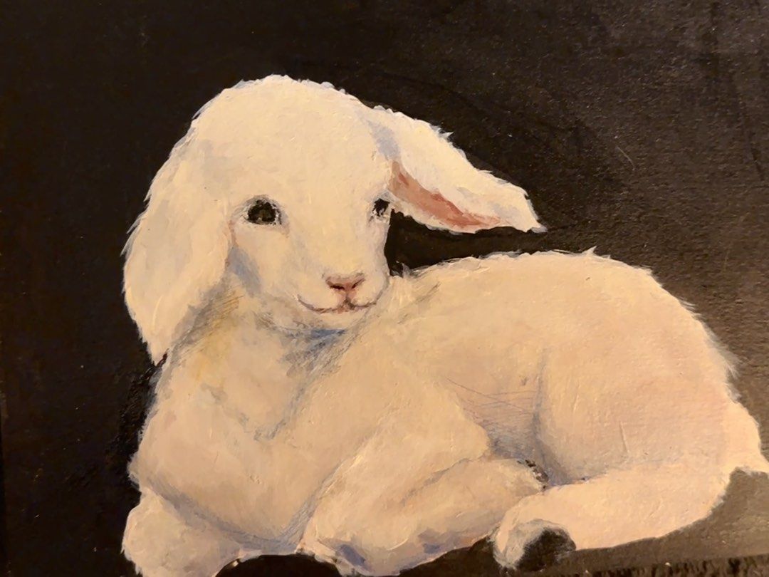 “Agnus Dei” Original Acrylic Painting A4 (Category: Art & Prints) located in Manila. Submitted by vccustods339 (Listing ID 1461801370, Image 2). Description: A one for one acrylic on canvas paper original piece! No frame, selling as is. Thank you for supporting local artists! 😌💓.