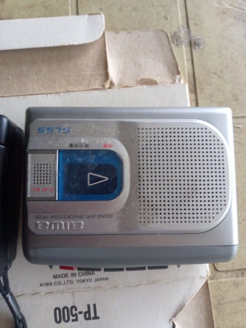 Aiwa TP-500 & SS-75 Portable Cassette Players (Category: Portable Music Players) located in Davao. Submitted by vujong (Listing ID 1461840607, Image 3). Description: as is working pm for demowith box yung black Two Aiwa portable cassette players for sale. - Model TP-500: Cassette recorder with convenient one-push recording. - Model SS-75: Sound level sensor system player. - Both players feature built-in speakers. - Ideal for retro music enthusias