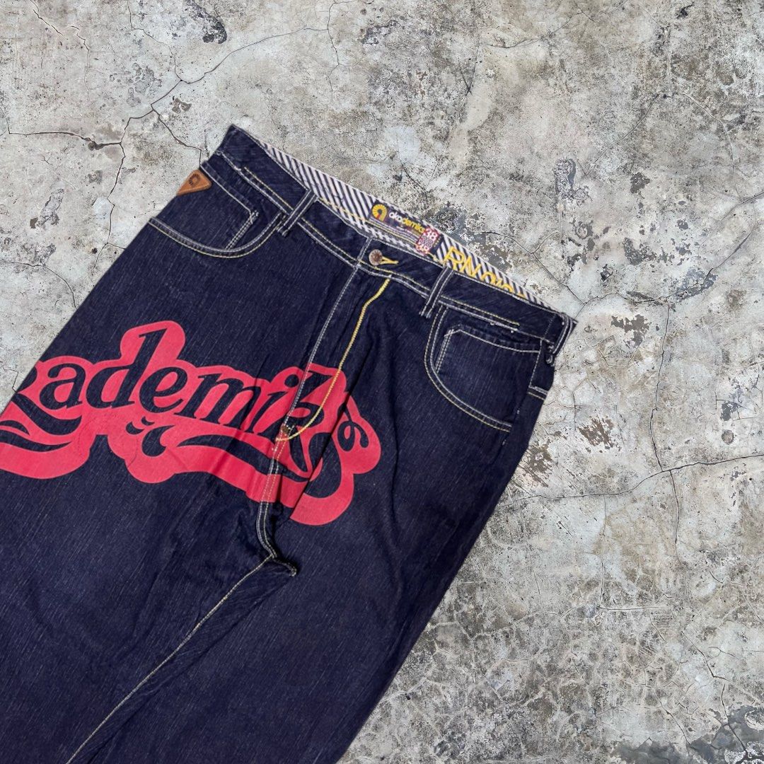 AKADEMIKS SPELLOUT JEANS (Category: Jeans) located in Manila. Submitted by zstudios69 (Listing ID 1461995204, Image 3). Description: READ READ READ READ READ!!!!! DETAILED PHOTOS ARE POSTED 38 on tag Dimensions: W: 34 L: 45 T: 15.5 H: 8.5 Issue(s): ALTERED WAIST TO 34 NEGOTIABLE DM ME YOUR OFFERS DM FOR DETAILED PICTURES Will give a good deal if you purchase another garment from my account A great piece to add to your fly ass wardrobe SHIPPING MU