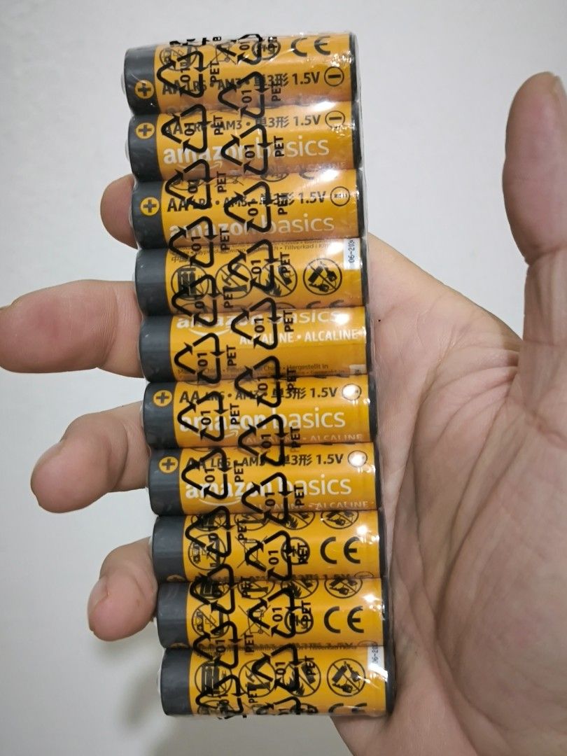 Amazon Basics AA Alkaline Batteries (10 Pack) (Category: Batteries & Power Banks) located in Angeles City. Submitted by yellowbrickstore (Listing ID 1461980790, Image 2). Description: - Pack of 10 Amazon Basics AA Batteries - Alkaline, 1.5V - Ideal for everyday electronics - Sold as a bundle.