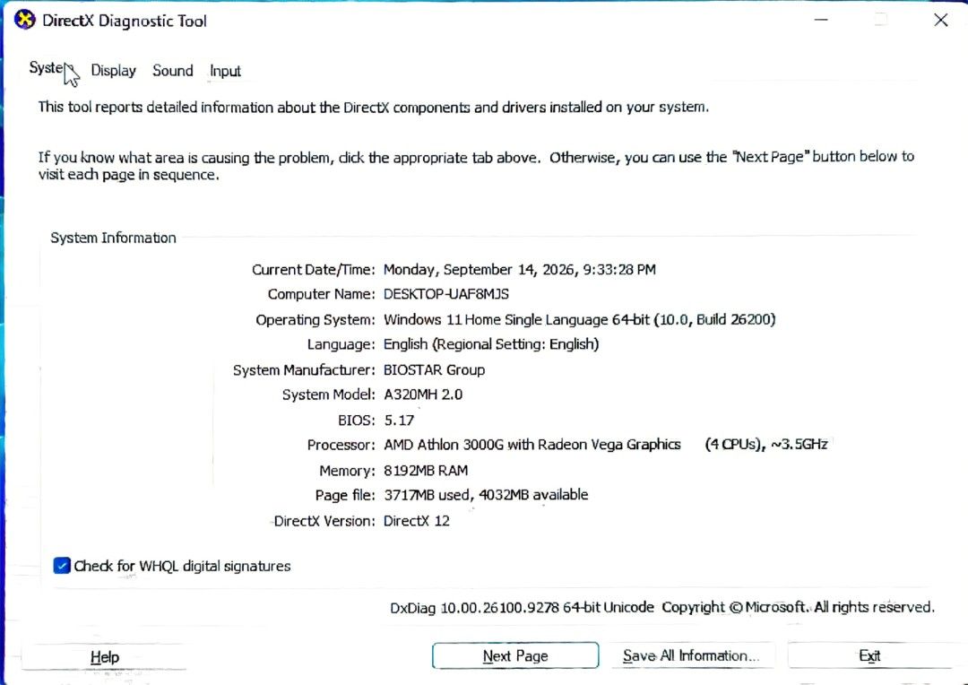 AMD Athlon 3000G gaming PC (Category: Desktops) located in Quezon City. Submitted by zantetsu (Listing ID 1461964656, Image 3). Description: A gaming desktop that is affordable and has no performance issues. Quick Specs: Processor: AMD Athlon 3000G With Radeon Hraphics RAM: 8gb (Upgradeable up to 64gb) Board: Biostar Storage: 120gb SSD + 500gb Hard disk Power Supply: 450 watts. Casing: Dual Glass cover Fans: 5 pcs LED Tested games: GTA 5 Crossfir