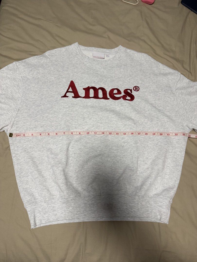 Ames Worldwide Grey Embroidered Logo Sweatshirt (Category: Coats, Jackets and Outerwear) located in San Jose del Monte. Submitted by thriftream (Listing ID 1461895990, Image 3). Description: - Authentic - Bought in Korea - Used only once - See other pics for measurements .