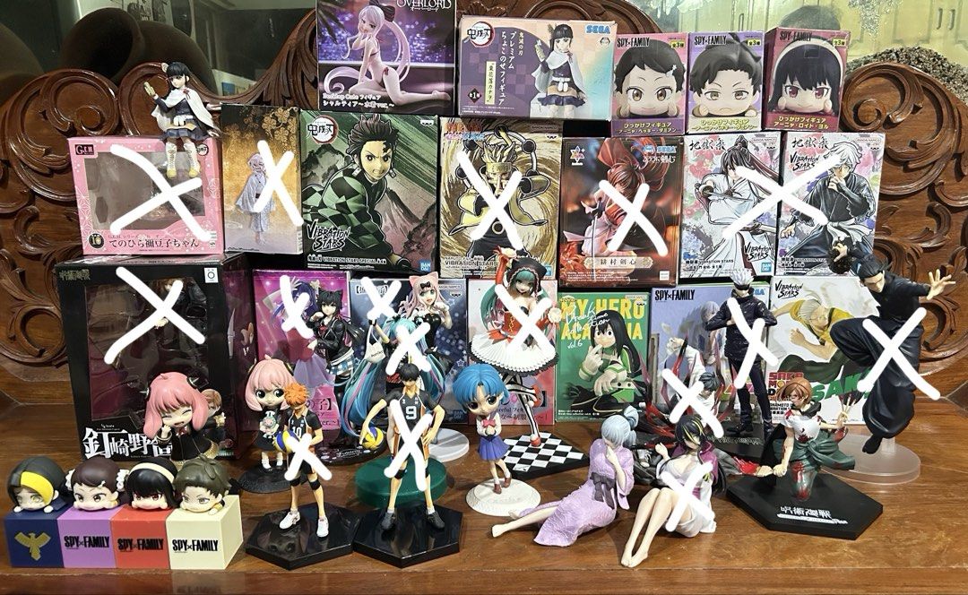anime figures lot sale (Category: Figurines & Statues) located in Carmona. Submitted by rarahsclothing (Listing ID 1437877849, Image 1). Description: QUITTING! LOT SALE❣️ mixed of loose & BIB freebie yung BL chika prio po muna lalamove or LBC shipping 📍biñan/carmona free del if around the area lng 🤗🤗.