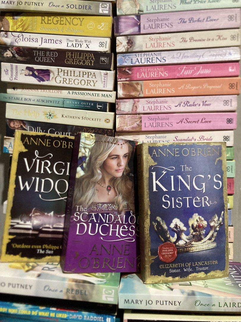Anne O'Brien Historical Romance Bundle (Category: Storybooks) located in Manila. Submitted by kreserie (Listing ID 1461990656, Image 1). Description: ୨୧ ˚₊‧ NEW ARRIVAL! ‧₊˚ ୨୧ - Set of 3 Anne O'Brien historical romance novels. - Titles: 'The Scandalous Duchess', 'Virgin Widow', 'The King's Sister'. - Perfect for fans of the historical romance genre. - Books show some signs of wear on covers and pages from previous reading. - Happy to bundle with