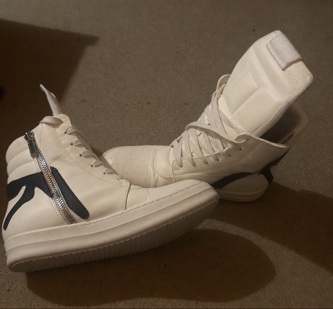 Aphex Rick Owen Geobaskets (Category: Sneakers) located in Manila. Submitted by aikopuffs (Listing ID 1461987335, Image 1). Description: Brand new, gift from a friend, he bought it for 6500. EU 43.
