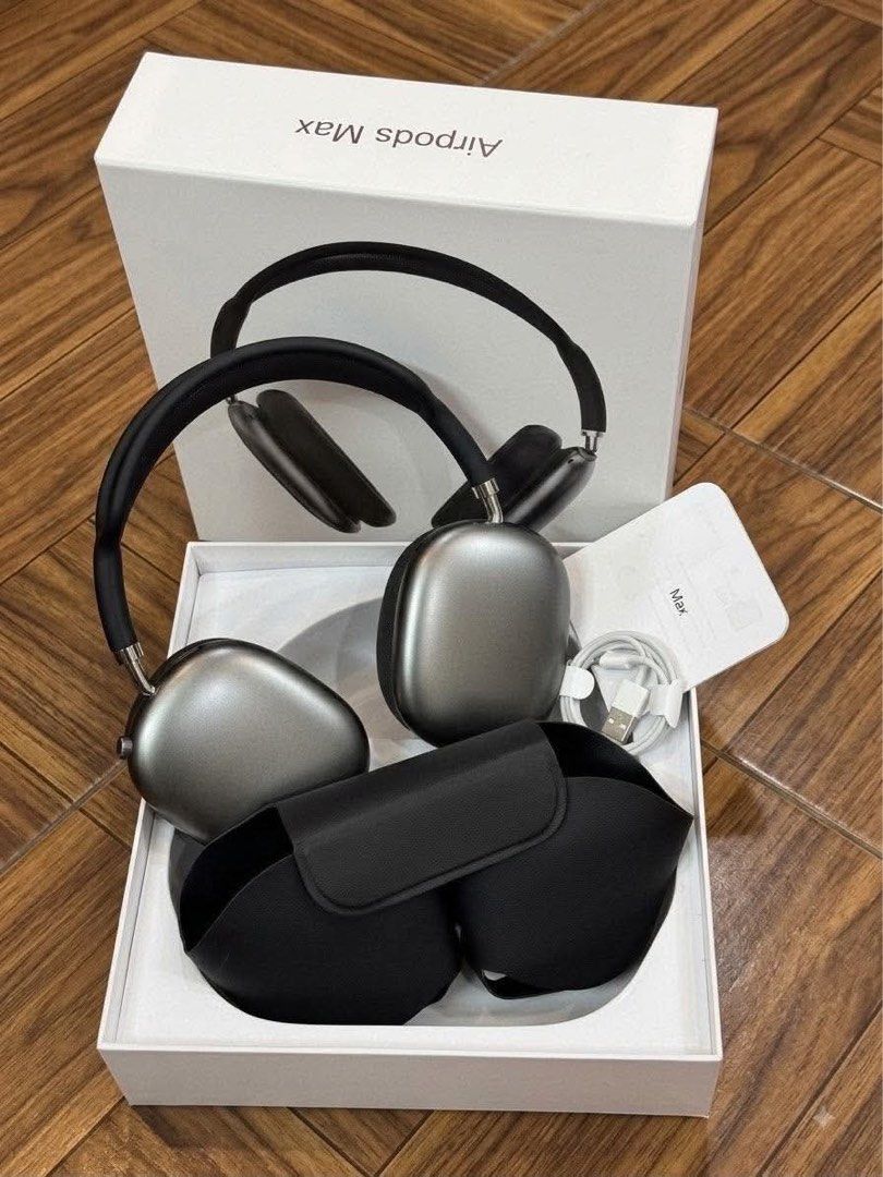 Apple AirPods Max Space Gray Headphones (Category: Headphones & Headsets) located in Manila. Submitted by caballeroa11402 (Listing ID 1461976869, Image 2). Description: - Apple AirPods Max in Space Gray - Includes original box, smart case, and charging cable - Features removable ear cushions for easy cleaning/replacement - Delivers exceptional sound quality and active noise cancellation - Selling as they are not frequently used.
