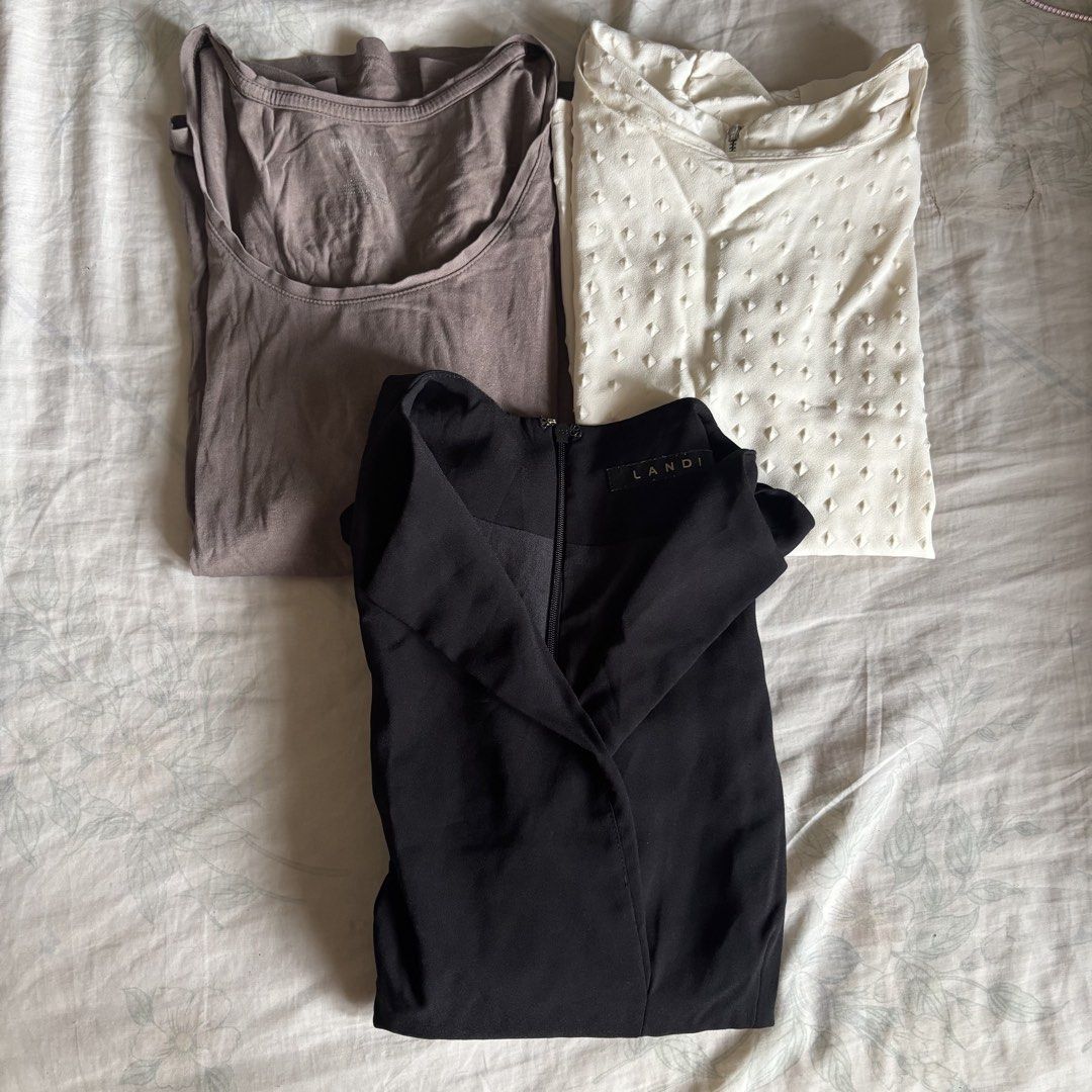 Assorted Basic Basic Bundle Tops (Category: Blouses) located in Binan City. Submitted by mypreloved_haul (Listing ID 1461813185, Image 1). Description: Fits small to med! .