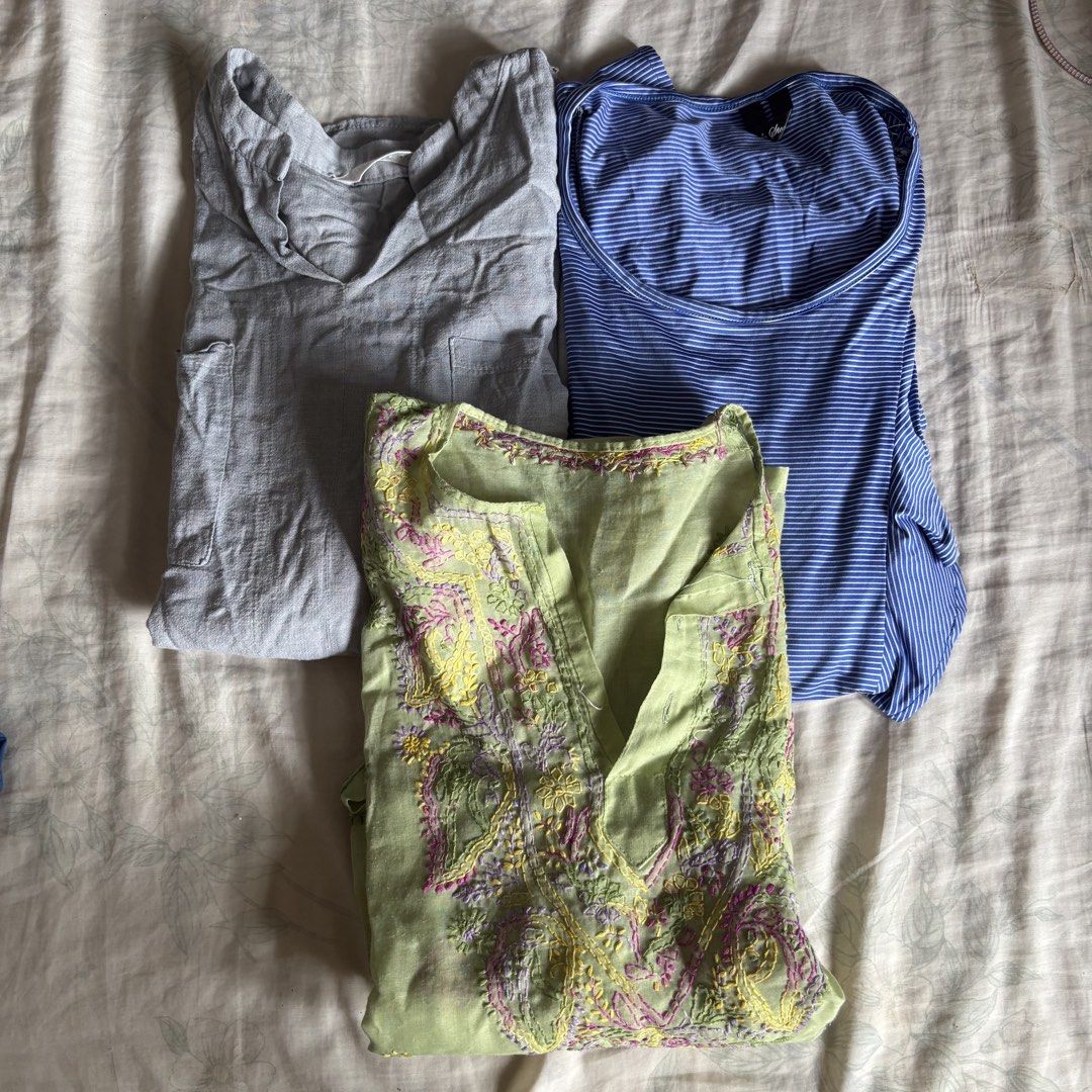 Assorted Linen Striped Embroidered Bundle Top (Category: Blouses) located in Binan City. Submitted by mypreloved_haul (Listing ID 1461813409, Image 1). Description: .