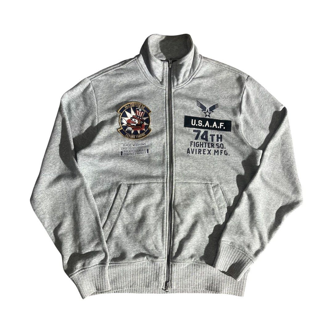 AVIREX 74th Fighter Squadron Stand-Zip Sweatshirt Jacket (Category: Coats, Jackets and Outerwear) located in Daraga. Submitted by th3cliquejunks (Listing ID 1461963017, Image 1). Description: AVIREX 74th Fighter Squadron Stand-Zip Sweatshirt Jacket Tagged Size: Large Condition: 10/10 Flawless Measurement: Pit to pit: 21.5” Length: 27” - 2,480 Dm! .