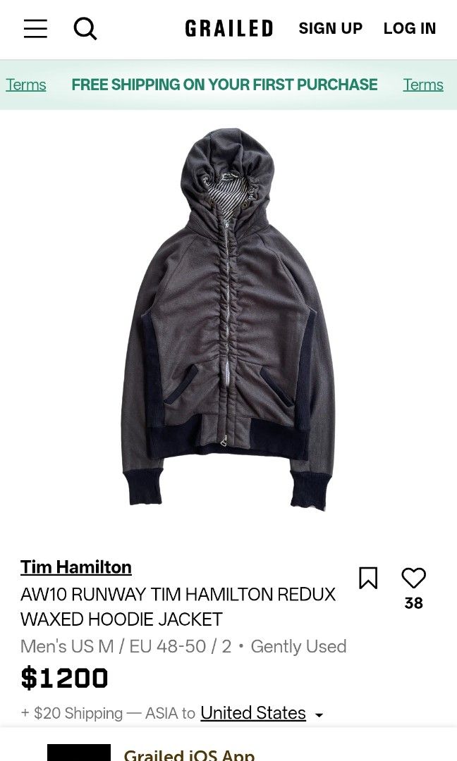 Aw10 runway Tim Hamilton redux waxed jacket (Category: Luxury Apparel) located in Ajuy. Submitted by aljohndalumpines88 (Listing ID 1461827526, Image 1). Description: size small no issue.