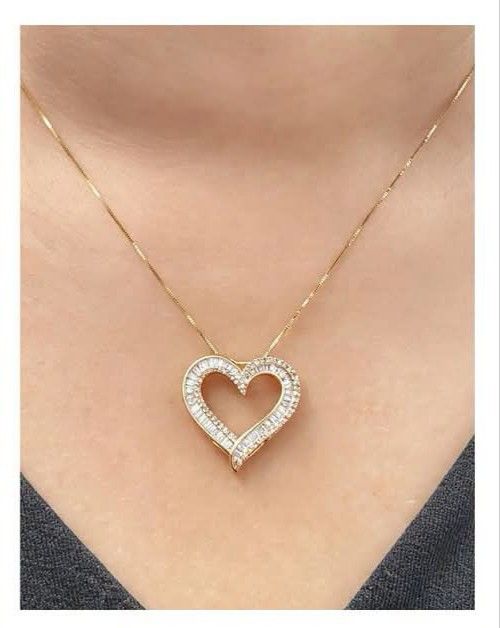 Baguette Open heart pendant (Category: Necklaces) located in Malolos. Submitted by keenhorse_ef38ab (Listing ID 1462016323, Image 1). Description: 1carat diamond 18karat gold *Chain not included COD/COP VIA LBC NO MEETUP 1,000 DOWNPAYMENT REQUIRED.