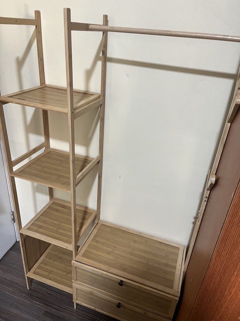 Bamboo Closet organizer (Category: Office Furniture & Fixtures) located in Makati City. Submitted by philiprado32462 (Listing ID 1461889712, Image 2). Description: Closet organizer Made of 100% bamboo No issue used for a month Height 170cm Width 83cm For pick up chino roces makati Slight nego.