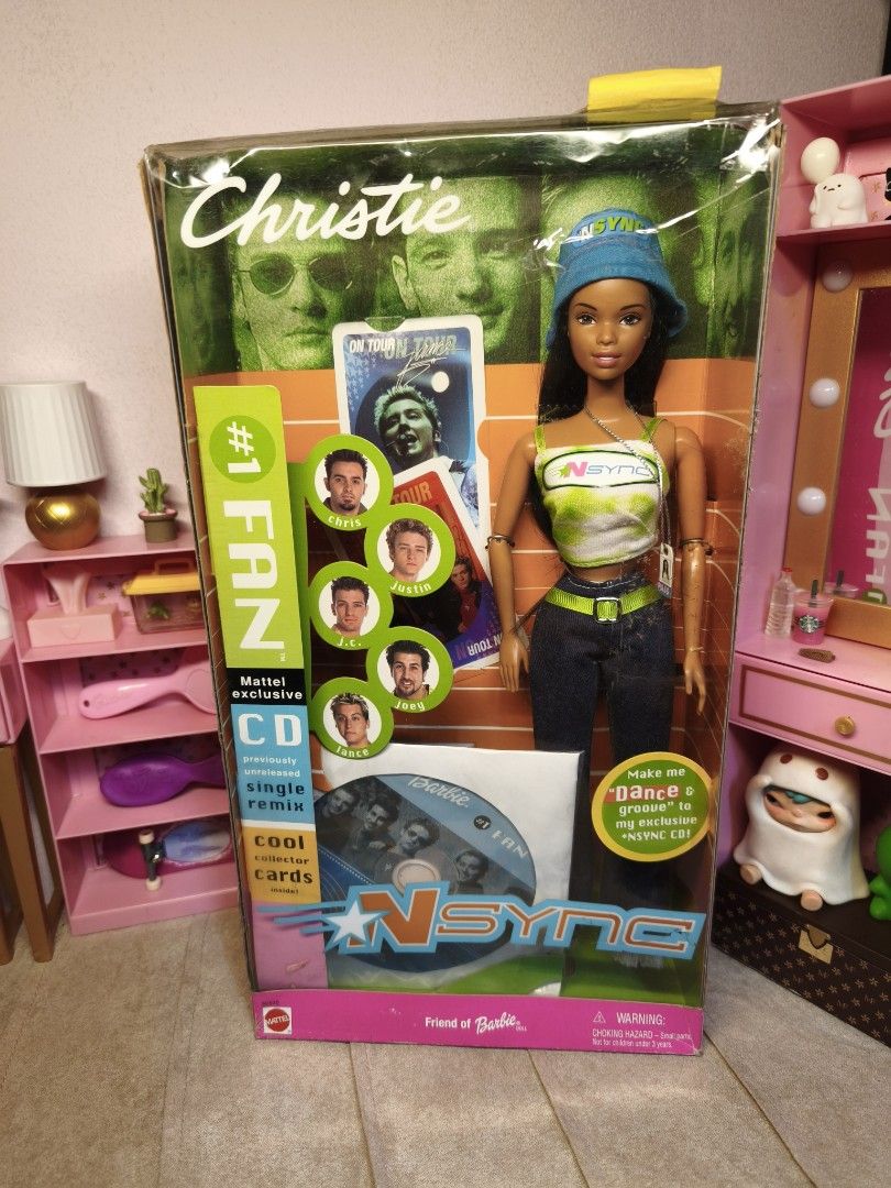 Barbie N'Sync Christie (Category: Figurines & Statues) located in Naga. Submitted by glamgecko (Listing ID 1461978756, Image 1). Description: 1,500 + sf nrfb fair box condition, may tear lang sa plastic part rare rfs: badly need funds shipping: sept 18, 2026.