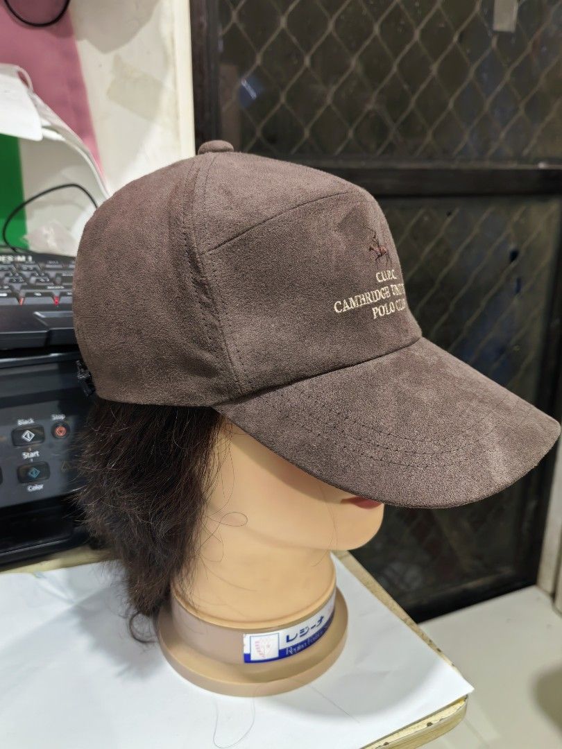 Baseball Cap (Category: Caps & Hats) located in Cebu City. Submitted by dudes_villanueva (Listing ID 1461816321, Image 3). Description: Baseball Cap 📌 brown suede-style cap featuring embroidery from the C.U.P.C. Cambridge University Polo Club 📌 Crafted with a soft, warm suede-textured finish, making it an ideal choice for cooler seasons like autumn and winter. 📌 Many variations of this specific lifestyle cap incorporate an inner sweatband line