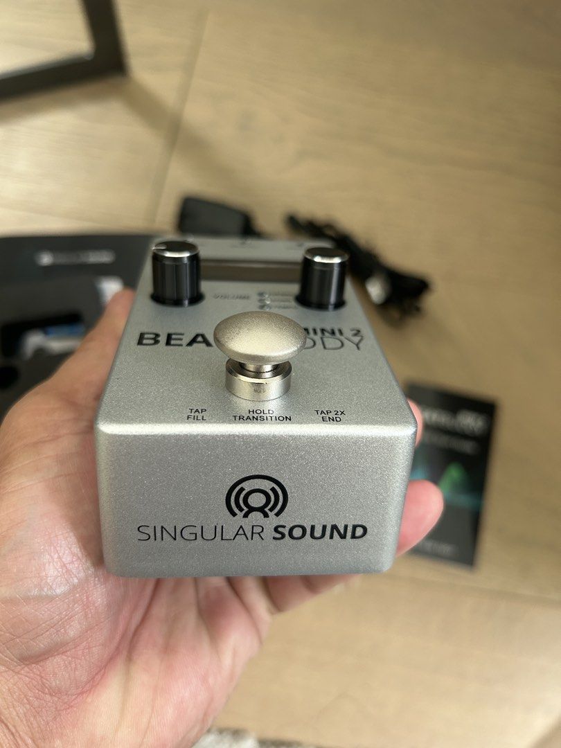 Beatbuddy Mini 2 (Category: Musical Instruments) located in Muntinlupa City. Submitted by imreo (Listing ID 1458672526, Image 3). Description: BeatBuddy MINI 2 is the compact drum machine pedal for live, responsive drum backing. Add fills, transitions, and part changes in real time with your foot so your songs feel more natural and dynamic. Includes 9 drum sets and about 500 built-in patterns, with hundreds of styles and genres to explore..