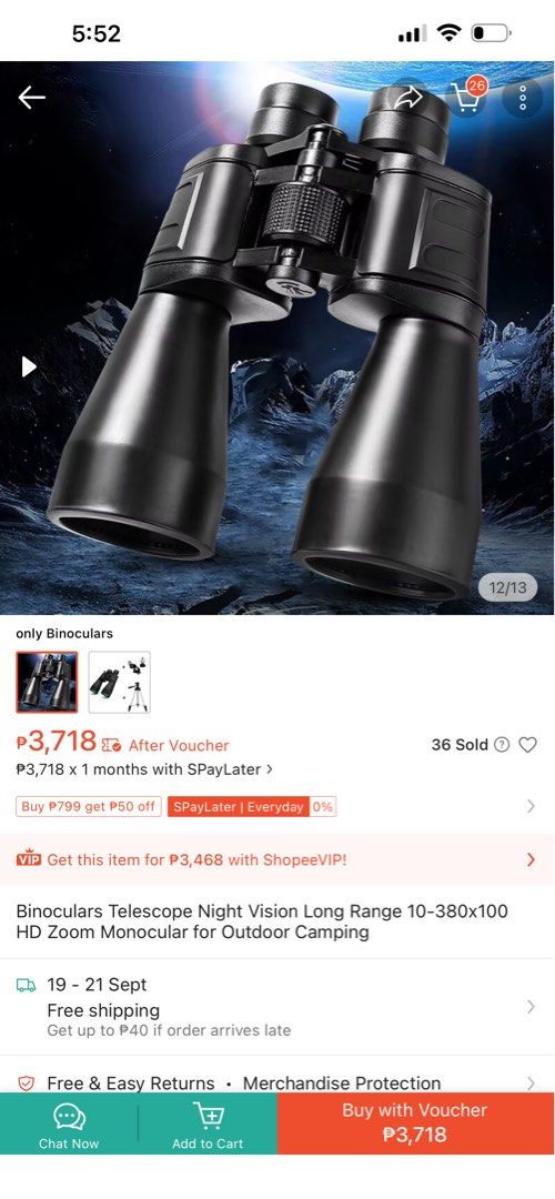 Binocular High Quality Telescope (Category: Hiking & Camping) located in Manila. Submitted by irenekaren57943 (Listing ID 1461803866, Image 3). Description: 𝐁𝐢𝐧𝐨𝐜𝐮𝐥𝐚𝐫 𝐇𝐢𝐠𝐡 𝐐𝐮𝐚𝐥𝐢𝐭𝐲 𝐓𝐞𝐥𝐞𝐬𝐜𝐨𝐩𝐞 𝐀𝐧𝐠 𝐥𝐚𝐤𝐢 𝐧𝐢𝐲𝐚! 𝟑𝐊 𝐩𝐥𝐮𝐬 𝐝𝐢𝐧 𝐲𝐚𝐫𝐧. 𝐏𝐞𝐫𝐟𝐞𝐜𝐭 𝐩𝐚𝐠 𝐧𝐚𝐦𝐚𝐬𝐲𝐚𝐥.😍 𝐁𝐫𝐚𝐧𝐝𝐧𝐞𝐰 𝐲𝐚𝐫𝐧 𝐠𝐚𝐥𝐢𝐧𝐠 𝐇𝐊 𝐛𝐨𝐱! 𝐇𝐢𝐧𝐝𝐮 𝐩𝐨 𝐢𝐬𝐬𝐮𝐞 𝐲𝐚𝐧 𝐩𝐮𝐭𝐢-𝐩𝐮𝐭𝐢 𝐧𝐚𝐭𝐚𝐭𝐚𝐧𝐠𝐠𝐚𝐥 𝐩𝐨 