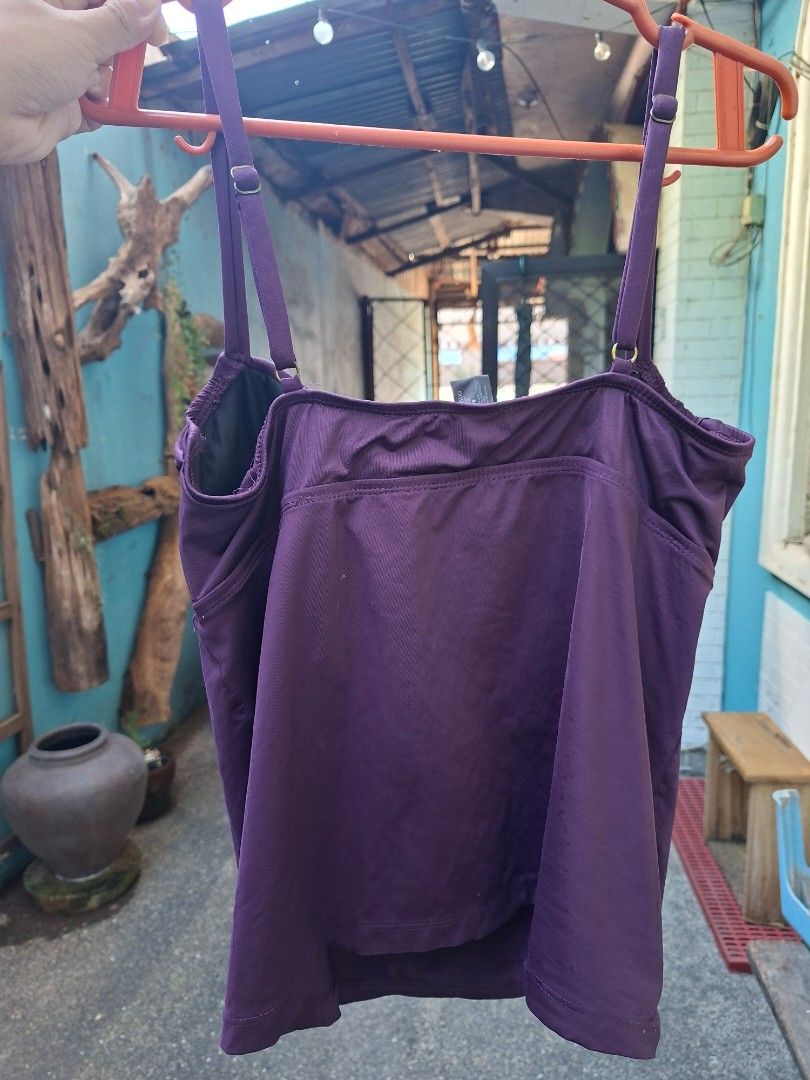 BISOU BISOU y2k Purple Top (Category: Sleeveless) located in San Fernando. Submitted by abz_thrifts.ninah (Listing ID 1461850479, Image 2). Description: Bisou Bisou Puple Swimwear Top -thin padded sa chest area size: Medium-Semi large •50 only! no issues MOP: Gcash MOD: Jnt shipping fee (Luzon-Luzon): 54php luzon to visayas- 74php.