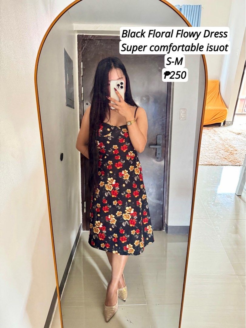 Black Floral Flowy Dress (Category: Dresses) located in Quezon City. Submitted by ronavillezar (Listing ID 1462020651, Image 1). Description: - Super comfortable and flowy black dress - Features a pretty floral print - Fits sizes S-M - Ideal for casual wear or a day out - Easy to wear and move in - Selling for P250.