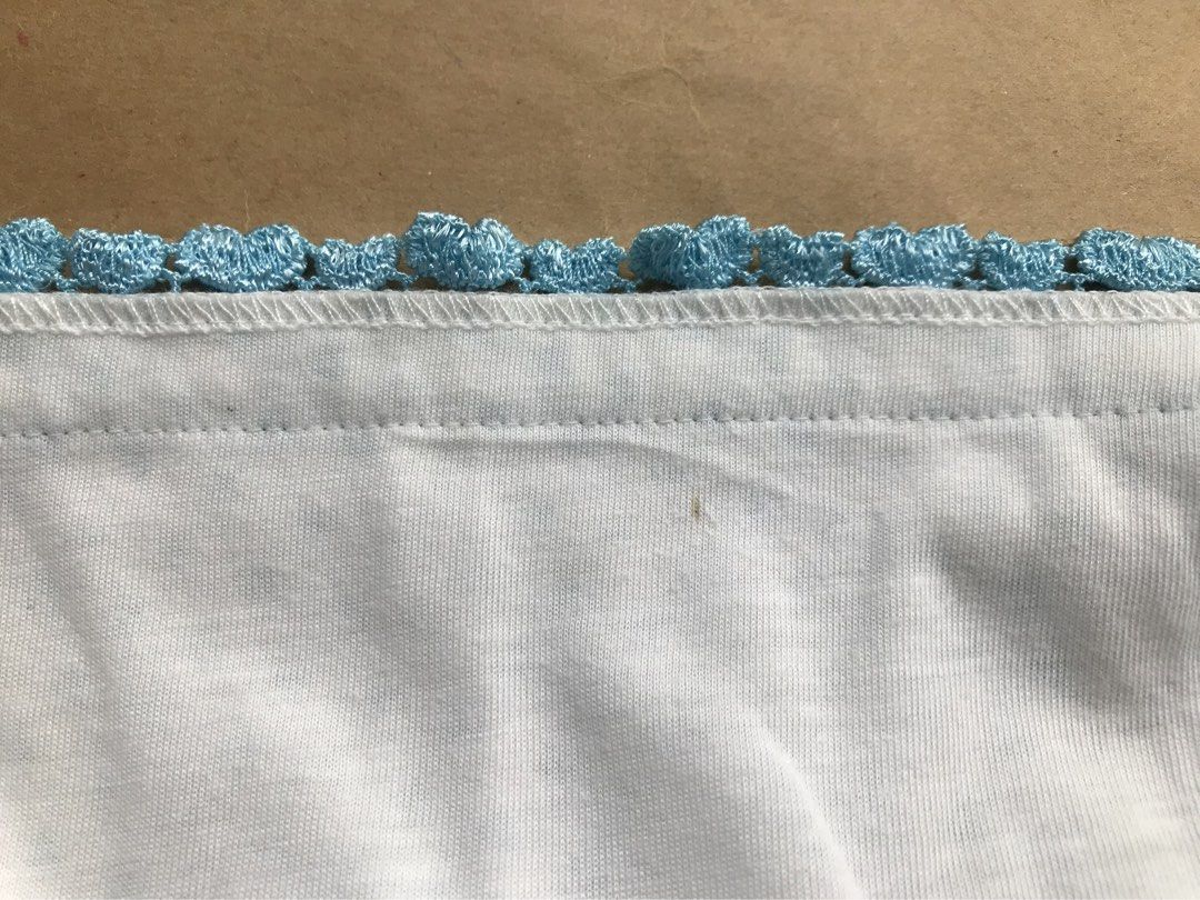Blue Printed Heart-Shaped, Satin, Cami Top (Category: Sleeveless) located in Davao. Submitted by mira_e02 (Listing ID 1461818683, Image 3). Description: There is a small stain on the inside of the camisole..