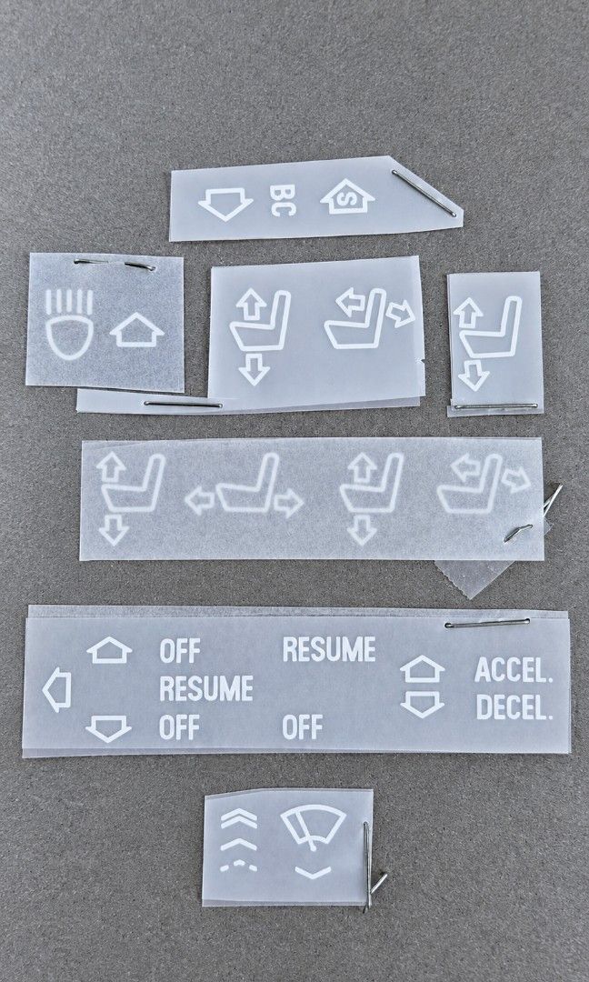 BMW e36 sticker icons (Category: Emblem, Sticker and Decals) located in Pasig City. Submitted by thewristgalleryph (Listing ID 1461799480, Image 1). Description: ▪︎ for your faded icons on buttons and seat lever of your BMW e36 ▪︎ ordered from US ▪︎ 1:1 copy of icons on button.