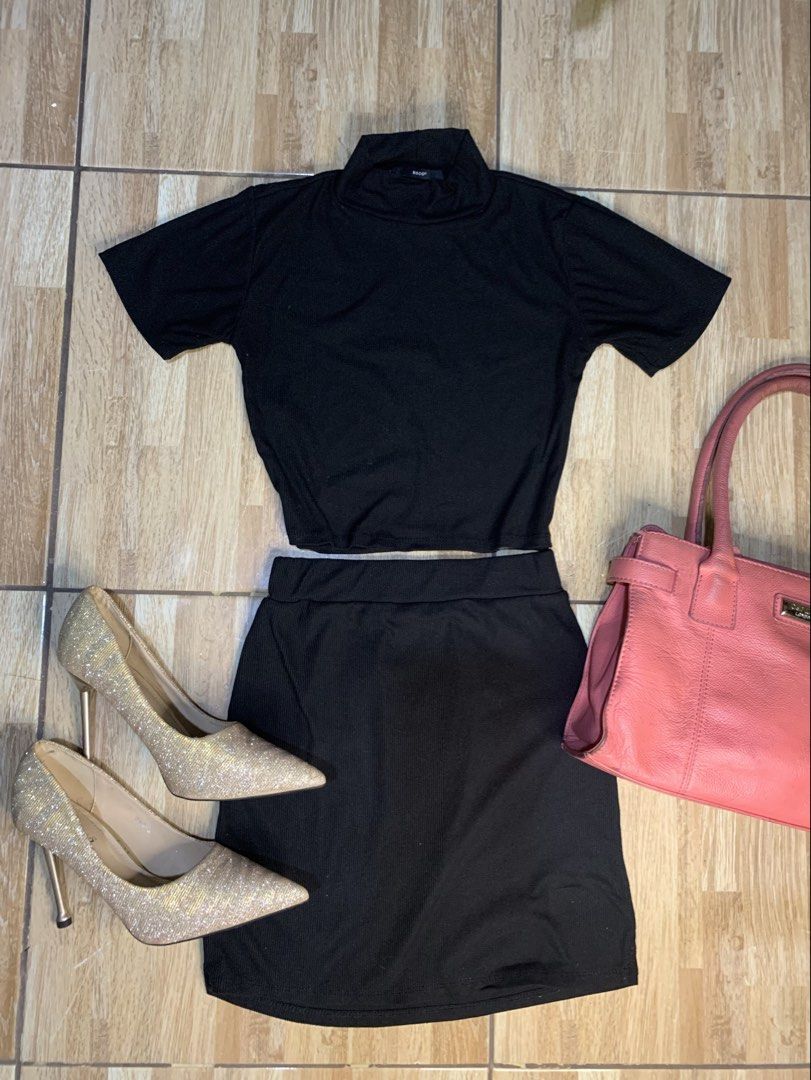 BSCO Black Knitted Coordinates Set (Category: Sets or Coordinates) located in Quezon City. Submitted by ronavillezar (Listing ID 1462019832, Image 2). Description: - BSCO Black Knitted Coordinates Set (Top & Skirt) - Fits Size S-M - Flattering and comfortable knit material - Versatile: Great for night outs or casual days - Selling Price: P250.