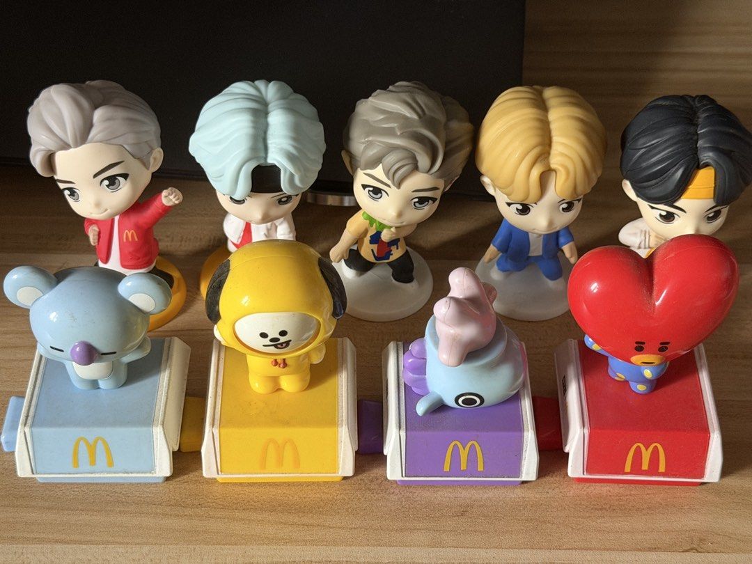 BTS TinyTAN McDo Happy Meal (Category: Designer & Blind Box Toys) located in Antipolo. Submitted by dvn_sbrpn (Listing ID 1461843898, Image 2). Description: (ALL BT21 SOLD) Selling for my sister ₱50 each No more box or plastic, selling as is Di ko sila kabisado so just point out which ones na lang 😆 RFS: Decluttering incomplete sets.