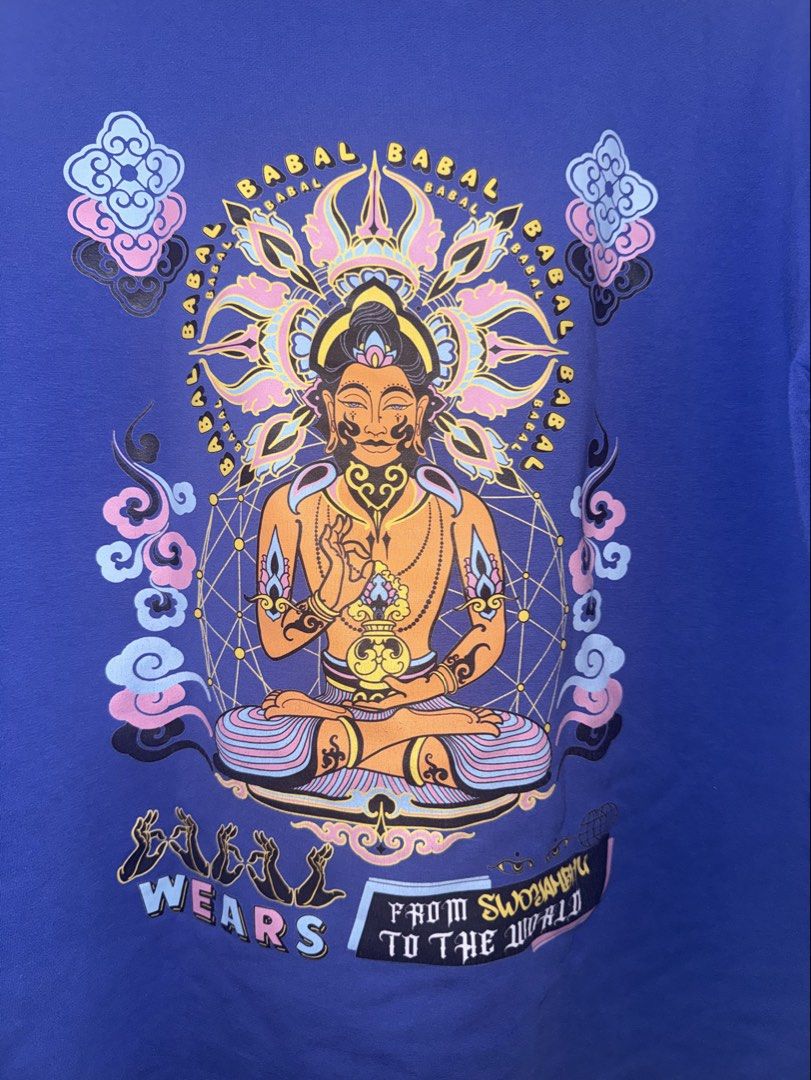 Buddha Graphic T-Shirt - Babal (Category: Tshirts & Polo Shirts ) located in Makati City. Submitted by cooldragon_2d8241 (Listing ID 1461935200, Image 2). Description: - Quality blue t-shirt - Vibrant Buddha graphic on the back - Small 'babal' logo on the front - Comfortable and casual style - Perfect for everyday wear - Showcases a unique artistic design.