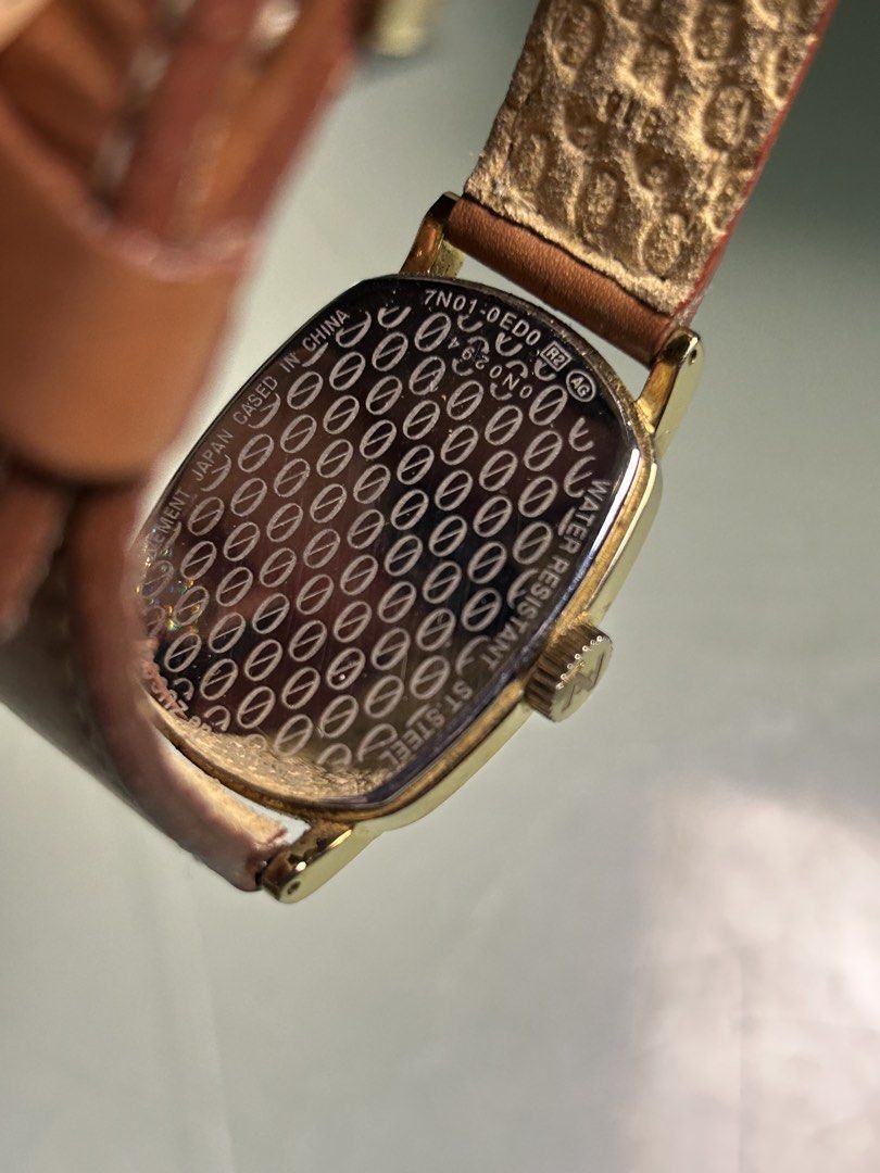 Cabane de Zucca 7N01-0ED0 Watch (Category: Women's Watches) located in Cavite. Submitted by mamamia73 (Listing ID 1461982797, Image 2). Description: - Vintage Cabane de Zucca watch - Gold-tone case - White dial - Brown leather strap - Water resistant - Japan movement, cased in China - Model number: 7N01-0ED0 - Classic timepiece for everyday wear leather strap quartz.