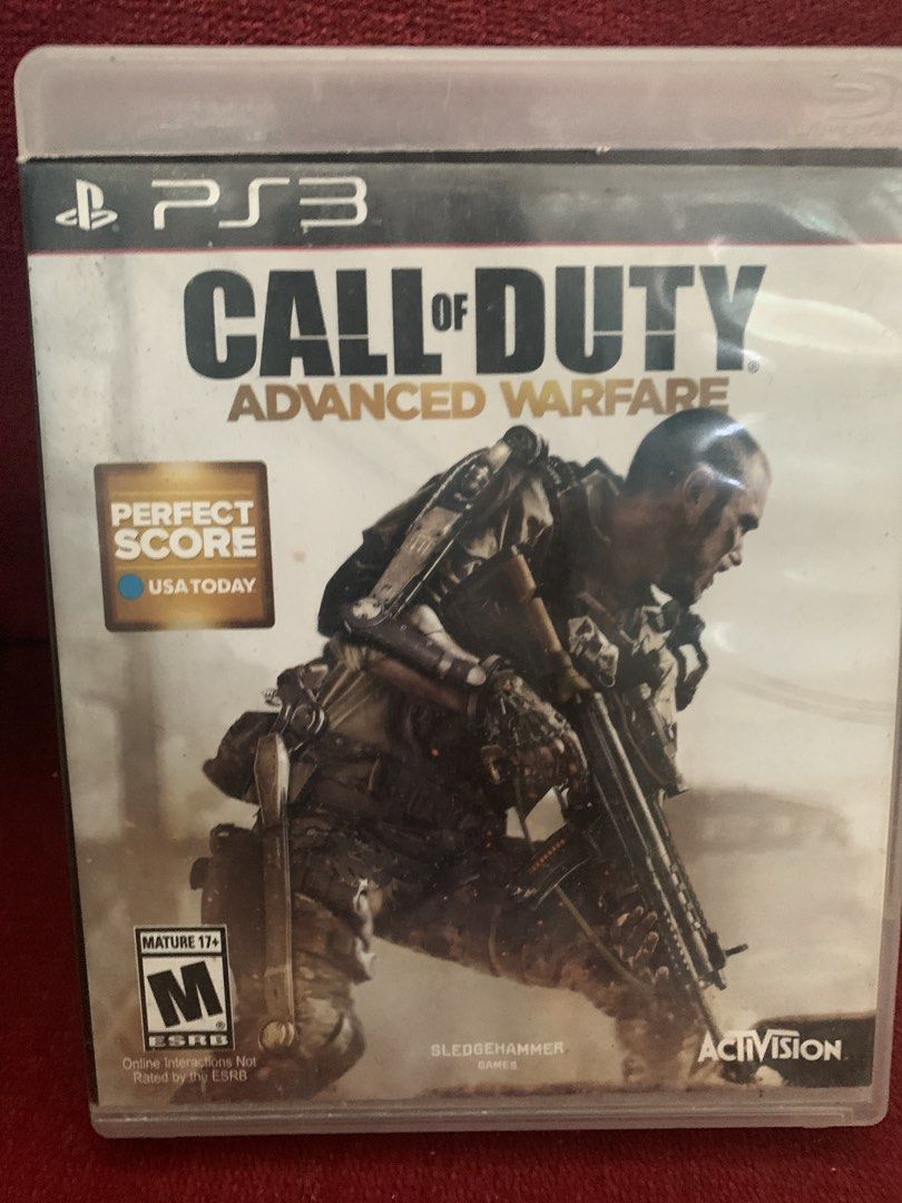 Call of Duty: Advanced Warfare PS3 Game (Category: PlayStation) located in Makati City. Submitted by emenem.m (Listing ID 1462028072, Image 1). Description: - Game: Call of Duty: Advanced Warfare - Platform: PlayStation 3 (PS3) - ESRB Rating: M for Mature 17+ - Features Sledgehammer Games and Activision branding - Awarded a Perfect Score by USA Today - Note: Online interactions are not rated by the ESRB.