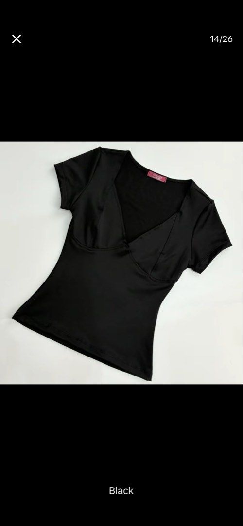 Candy Solana Top Black (Category: Blouses) located in Bacoor. Submitted by sad.burrito (Listing ID 1461902189, Image 1). Description: Black V-Neck Short Sleeve Size: Small Rfs: Wrong size 📦 Lalamove/LBC, shipping fee shouldered by buyer 📍 Bacoor, Cavite.