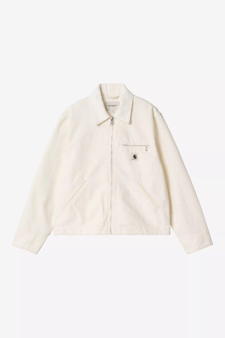Carhartt WIP White Detroit Jacket (Category: Coats, Jackets and Outerwear) located in Baliuag. Submitted by arevedv (Listing ID 1461964615, Image 1). Description: Carhartt WIP OG Detroit Jacket Size MEDIUM / Women -Unisex / Oversize fit - Off-white color - Zip-up front closure - Chest pocket - Two side pockets - Button adjustable cuffs - Ideal for layering - Pairs well with jeans or trousers .