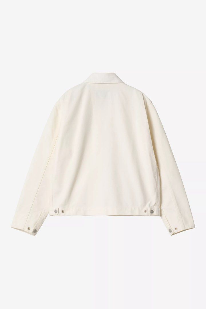 Carhartt WIP White Detroit Jacket (Category: Coats, Jackets and Outerwear) located in Baliuag. Submitted by arevedv (Listing ID 1461964615, Image 3). Description: Carhartt WIP OG Detroit Jacket Size MEDIUM / Women -Unisex / Oversize fit - Off-white color - Zip-up front closure - Chest pocket - Two side pockets - Button adjustable cuffs - Ideal for layering - Pairs well with jeans or trousers .