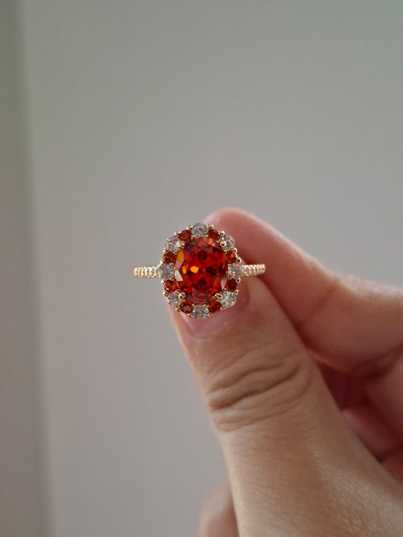 Carnelia Stone Ring Size 8 (Category: Rings) located in Dasmarinas. Submitted by danabrie22 (Listing ID 1461854388, Image 2). Description: size 8 very well-made, excellent crafstmanship 10/10 condition brand new carnelian stone, stainless steel & cubic zirconia stones.