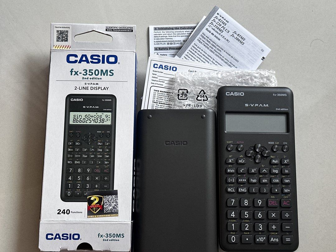 Casio fx-350 MS (Category: Stationery & School Supplies) located in Santa Rosa. Submitted by anlcxxn (Listing ID 1461832582, Image 1). Description: CASIO FX- 350MS (2nd Edition) Scientific Calculator 📍Manila ✅ PRC-approved ✅ Never used ✅ Complete with box ✅ No scratches/dents ✅ Ready to use .