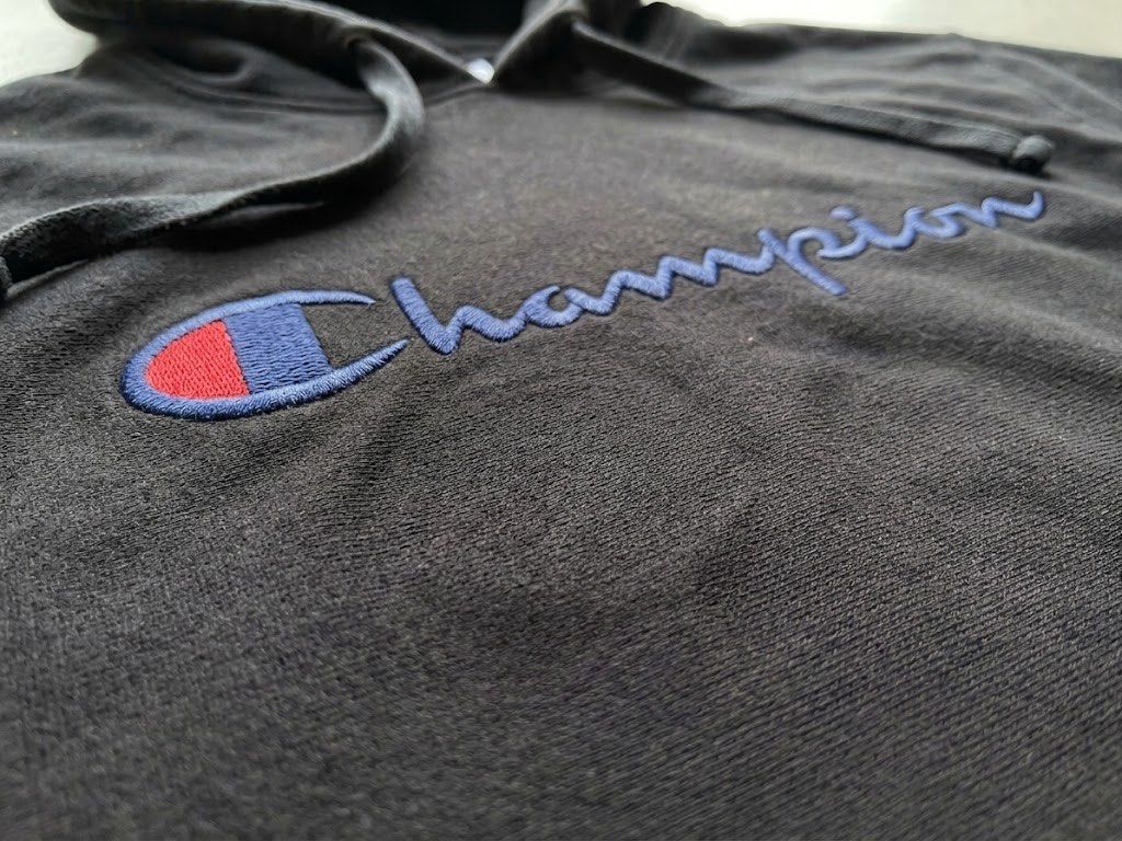 Champion Reverse Weave Script Logo (Category: Hoodies) located in Manila. Submitted by hiddenvaultph (Listing ID 1461901304, Image 3). Description: Size: L on tag (Best fit M) Width: 22 Length: 26 Color rate: 9.5/10 (Solid Black) Excellent condition No issue MOP: Gcash Shipping: JNT Location: Antipolo.