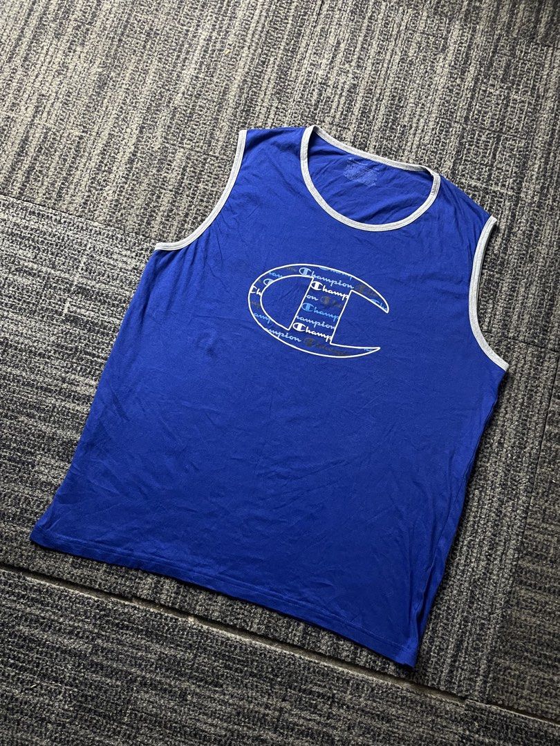 Champion Big Logo Sleeveless (Category: Activewear) located in Manila. Submitted by rdtp2 (Listing ID 1461961990, Image 2). Description: size large 22x27 no flaw excellent condition 9.5/10.