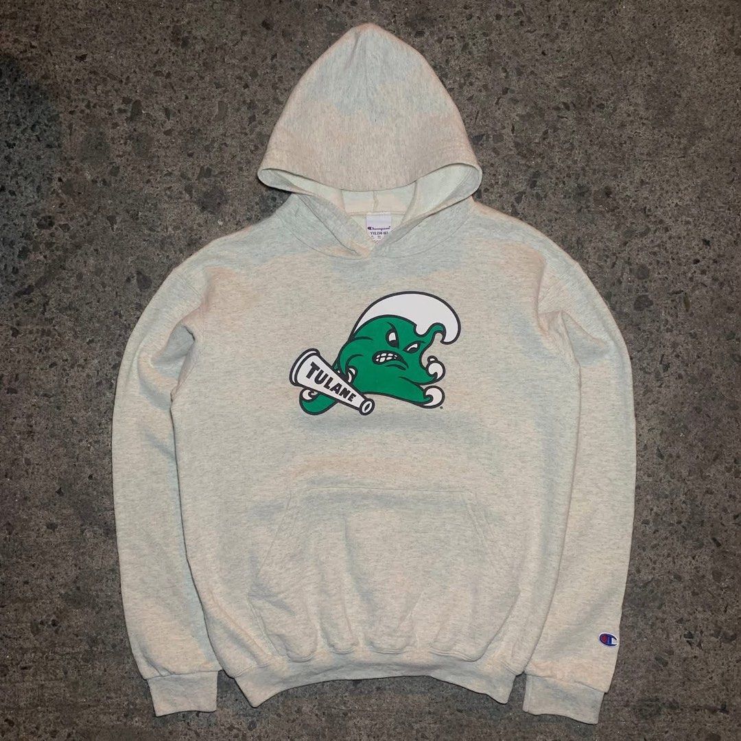 Champion Tulane Hoodie (Category: Hoodies) located in Manila. Submitted by steeezyyy (Listing ID 1461807531, Image 1). Description: as new condition no issue 350 only pm lang po meet up sa malapit W 21.4 x L 24.4 Location : Mandaluyong City.