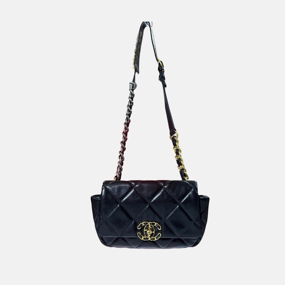Chanel 19 Bag Black Lambskin (Category: Luxury Bags & Wallets) located in General Santos City (Dadiangas). Submitted by maisonmargiela2004 (Listing ID 1461990927, Image 1). Description: -Chanel 19 Bag(small cute) - Material: Black Lambskin Leather - Design: Diamond Quilting - Hardware: Mixed Gold and Silver Tones - Strap: Chain with Leather Accent - Style: Very Chic and Versatile - Occasion: Ideal for Day or Night Use - Capacity: Fits Essentials.