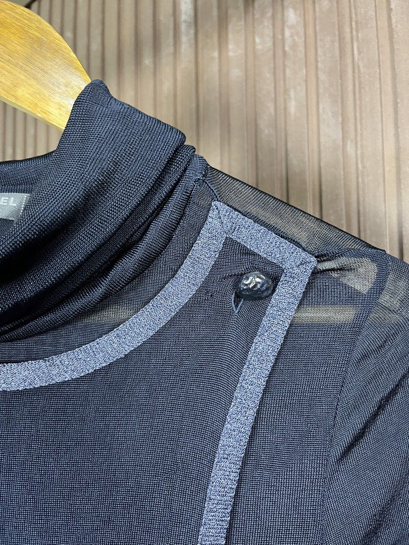 Chanel CC Knitted Viscose Top (Authentic) (Category: Luxury Apparel) located in Cabanatuan. Submitted by cabsygoods (Listing ID 1461928145, Image 3). Description: Chanel CC Knitted Viscose Top Authentic Width 17 Length 27 Very good condition No issue Color rate 9/10 Dm to purchase! 📩.