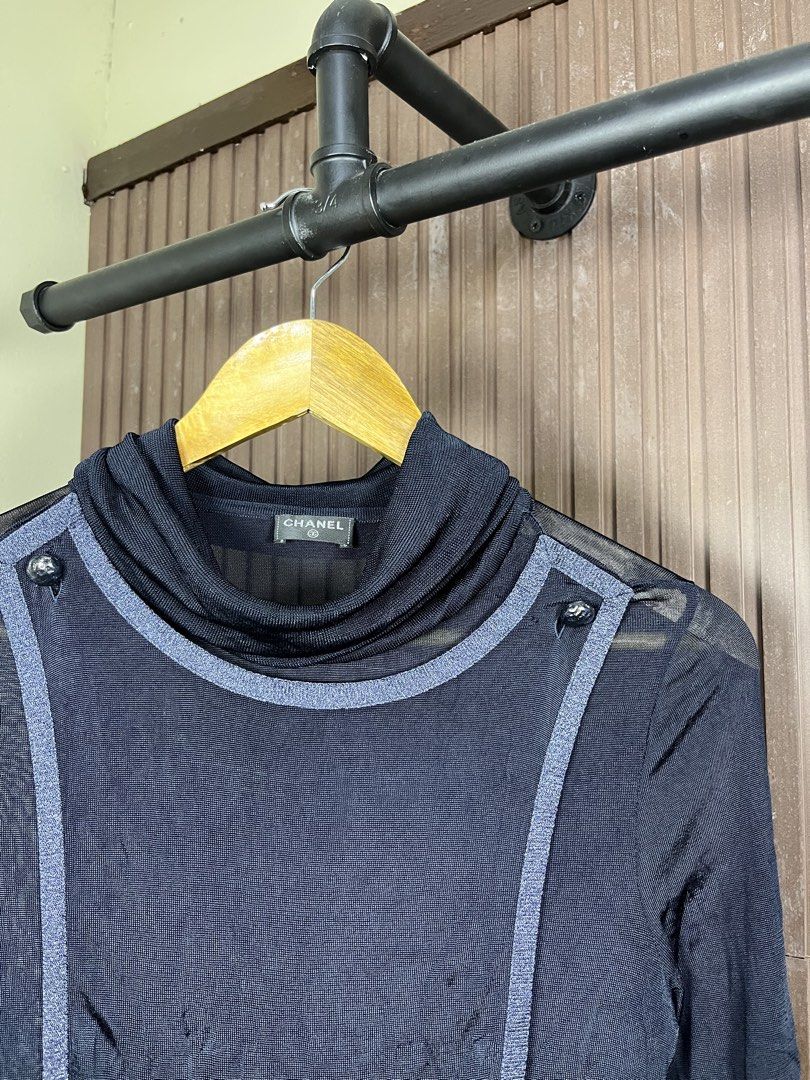 Chanel CC Knitted Viscose Top (Authentic) (Category: Luxury Apparel) located in Cabanatuan. Submitted by cabsygoods (Listing ID 1461928145, Image 2). Description: Chanel CC Knitted Viscose Top Authentic Width 17 Length 27 Very good condition No issue Color rate 9/10 Dm to purchase! 📩.