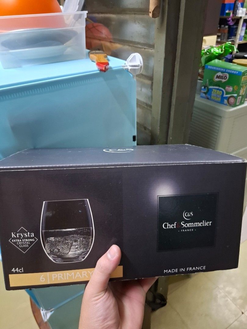 Chef Sommelier Krysta 6-Piece Wine Glass Set (Category: Other Kitchenware & Tableware) located in Manila. Submitted by jeremy1012 (Listing ID 1461832021, Image 1). Description: - Set of 6 Chef Sommelier Krysta wine glasses - Made in France - Clear, classic shape - Perfect for enjoying wine - Comes in original packaging.