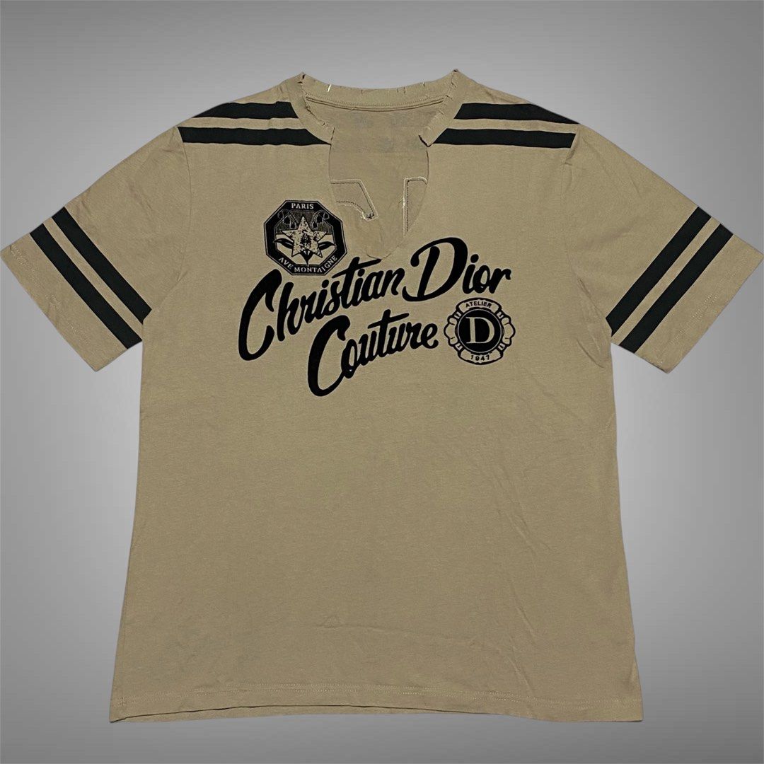 Christian Dior (Category: Shirts) located in Mabalacat. Submitted by stellargarments (Listing ID 1461835296, Image 1). Description: L - 28 W - 21 Condition - 9.5/10 Mabago pa! Ganda ng quality! Sobrang solid! Tattered neck design Velvet Front Design Embroidered Back Design Smooth on skin fabric ❌tags but super solid quality Need wash fresh from bale.